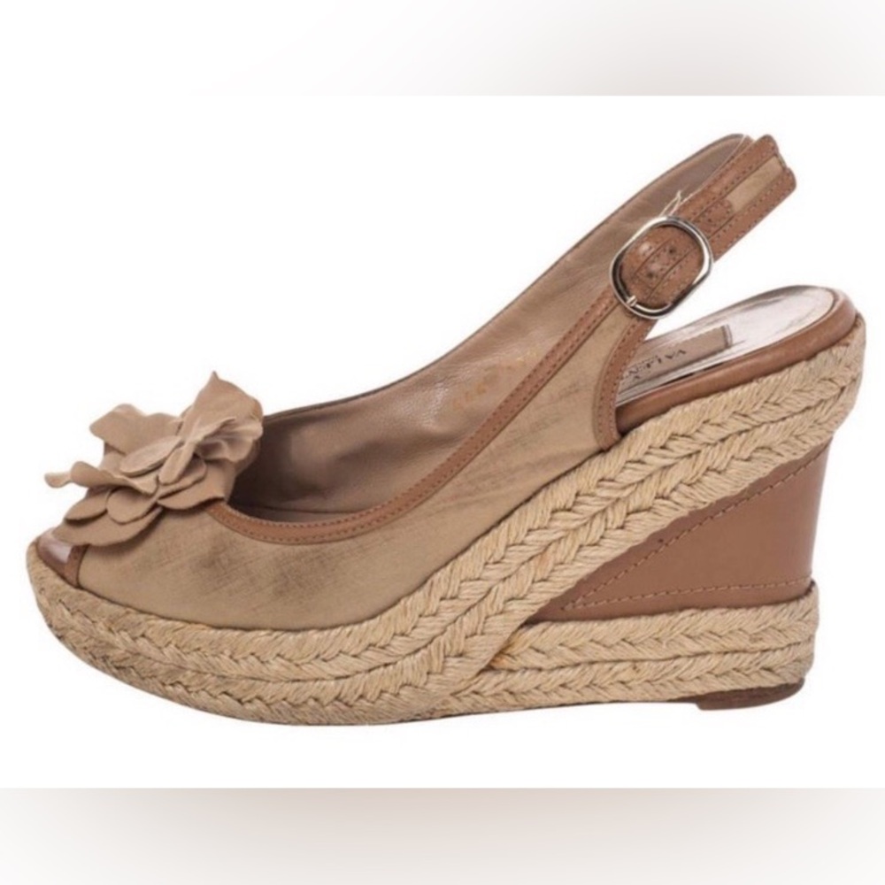 Valentino Garavani Brown Wedge Sandals